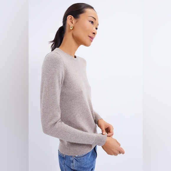 NWT Tuckernuck Lurex Metallic Wheat Cashmere Crewneck Pullover Sweater sz large - Picture 13 of 13